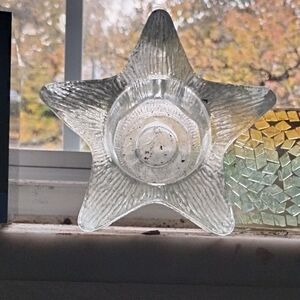 Star-Shaped Glass Candle Holder